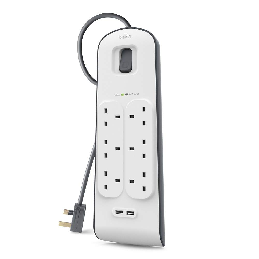 Belkin Surge Extension 6 Socket 2USB PORT (2M)