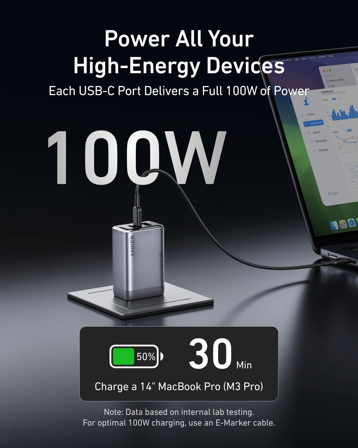 Anker 100W 3-Port GaN Charger