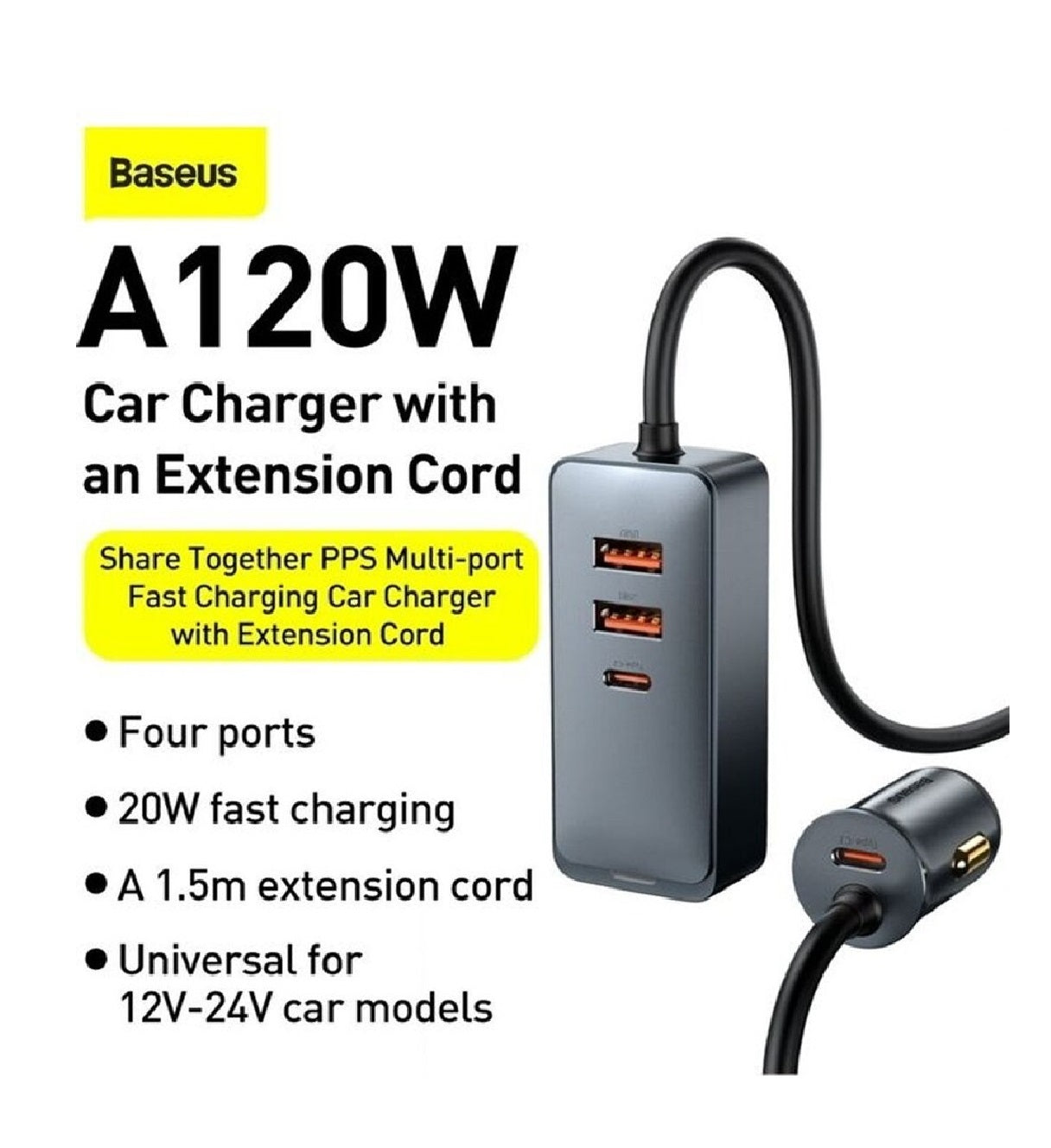 BASEUS 120W Multiport Car Charger - Image 2