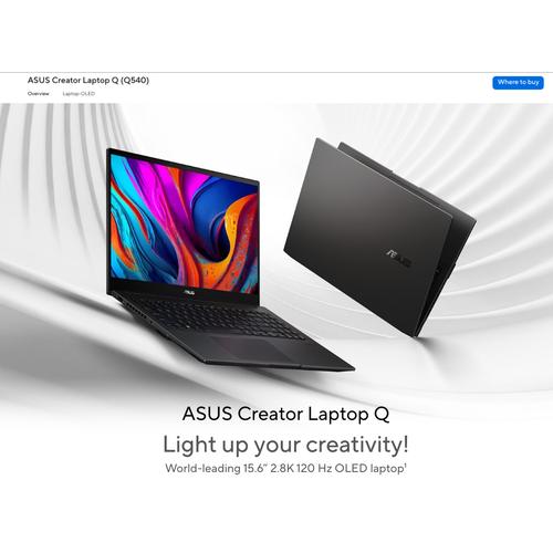 Asus Creator Q OLED (i7) - 16" FHD+ OLED, 16GB RAM, 512GB SSD