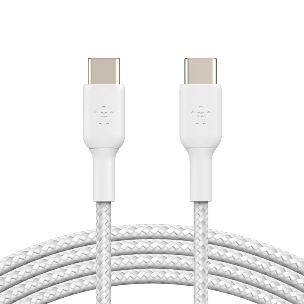 USB-A TO USB-C CABLE 3M WHITE BRAIDED