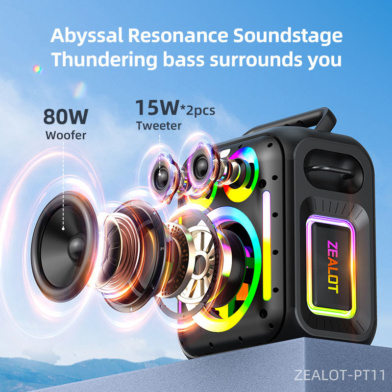 ZEALOT PT11 Heavy Duty Party Tower Speaker - Angle 2