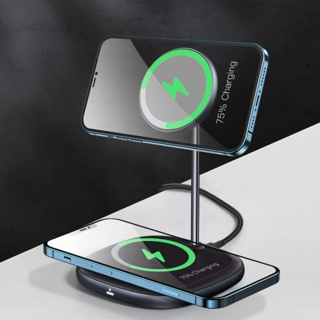 Baseus Swan 2-in-1 Wireless Magnetic Charging Bracket, 20W – Black - Image 4