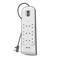 Belkin Surge Extension 6 Socket 2USB PORT (2M)