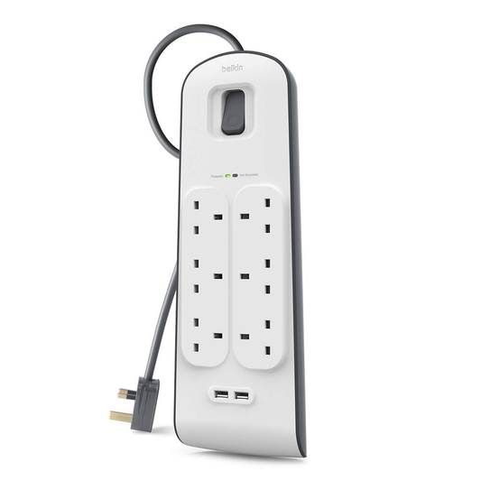 Belkin Surge Extension 6 Socket 2USB PORT (2M)