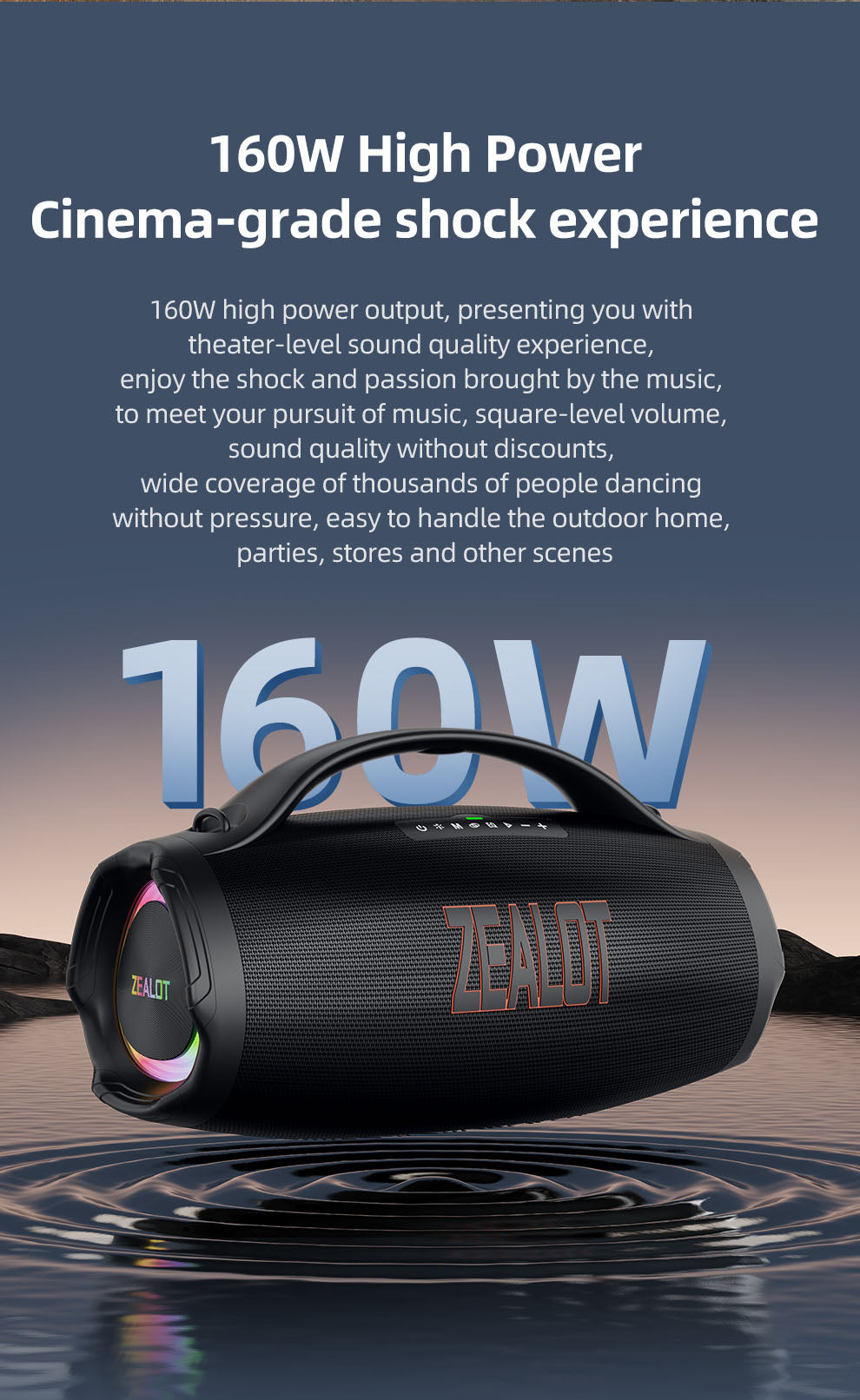 ZEALOT S98M 120W Mega Karaoke Party Speaker with Dual Microphones