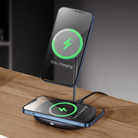 Baseus Swan 2-in-1 Wireless Magnetic Charging Bracket, 20W – Black - Image 2