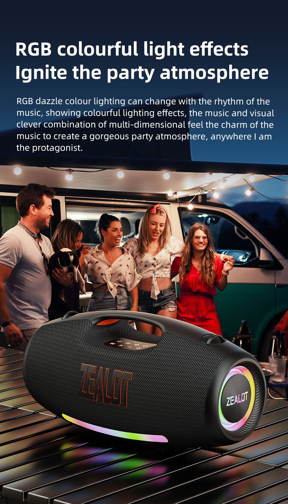 ZEALOT S89 160W Ultra High Power Outdoor Party Speaker - Angle 3