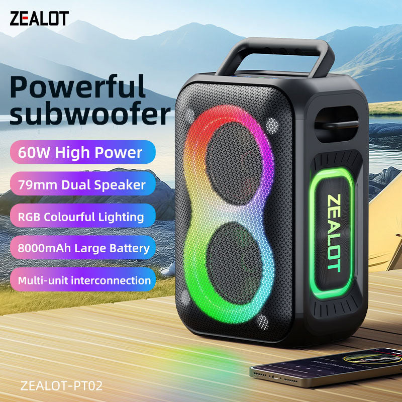 ZEALOT PT02 High Power Portable Trolley Party Speaker - Angle 2