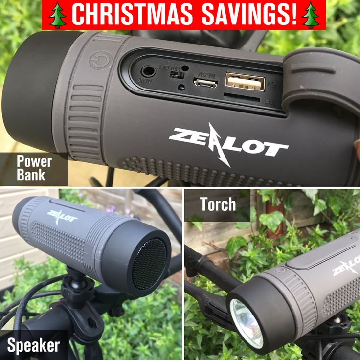 ZEALOT S1 Multi-Function Bicycle Speaker with Flashlight & Power Bank - Angle 2