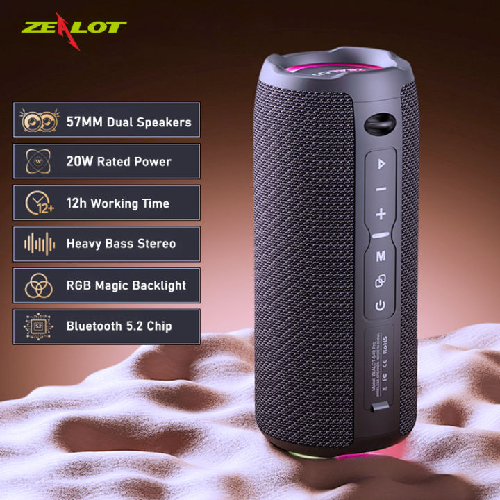 ZEALOT S49 360-Degree Surround RGB Bluetooth Speaker