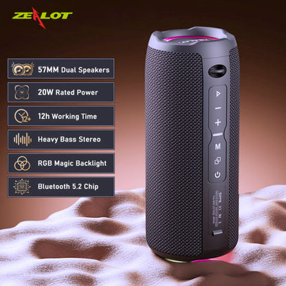 ZEALOT S49 360-Degree Surround RGB Bluetooth Speaker
