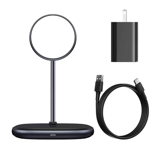 Baseus Swan 2-in-1 Wireless Magnetic Charging Bracket, 20W – Black