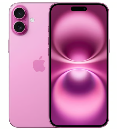 Iphone 16 Plus smartphone in Pink — side view