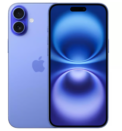 Iphone 16 Plus smartphone in Ultramarine — back view