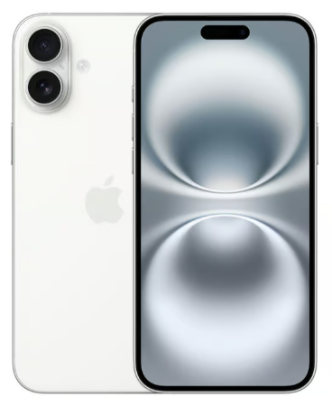 Iphone 16 Plus smartphone in White — front view