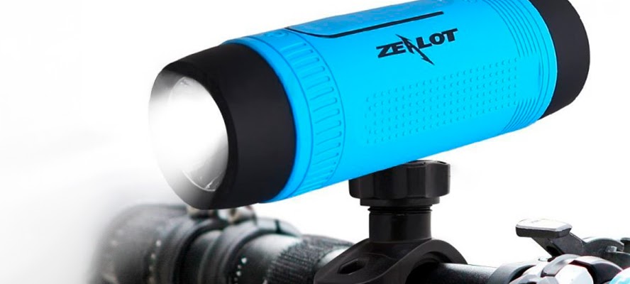 ZEALOT S1 Multi-Function Bicycle Speaker with Flashlight & Power Bank - Angle 3
