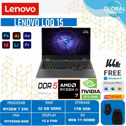 Lenovo LOQ 15ahp10 (i7 13th, Sealed) - 15.6" FHD IPS 144Hz, 16GB RAM, 512GB SSD