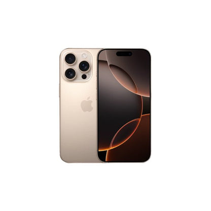 iPhone 16 Pro 128 GB smartphone in Desert titanium — side view