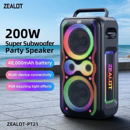 ZEALOT PT21 Mega Sound Party Trolley Tower Speaker