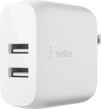 Dual USB A Wall Charger 24W — White charging accessory
